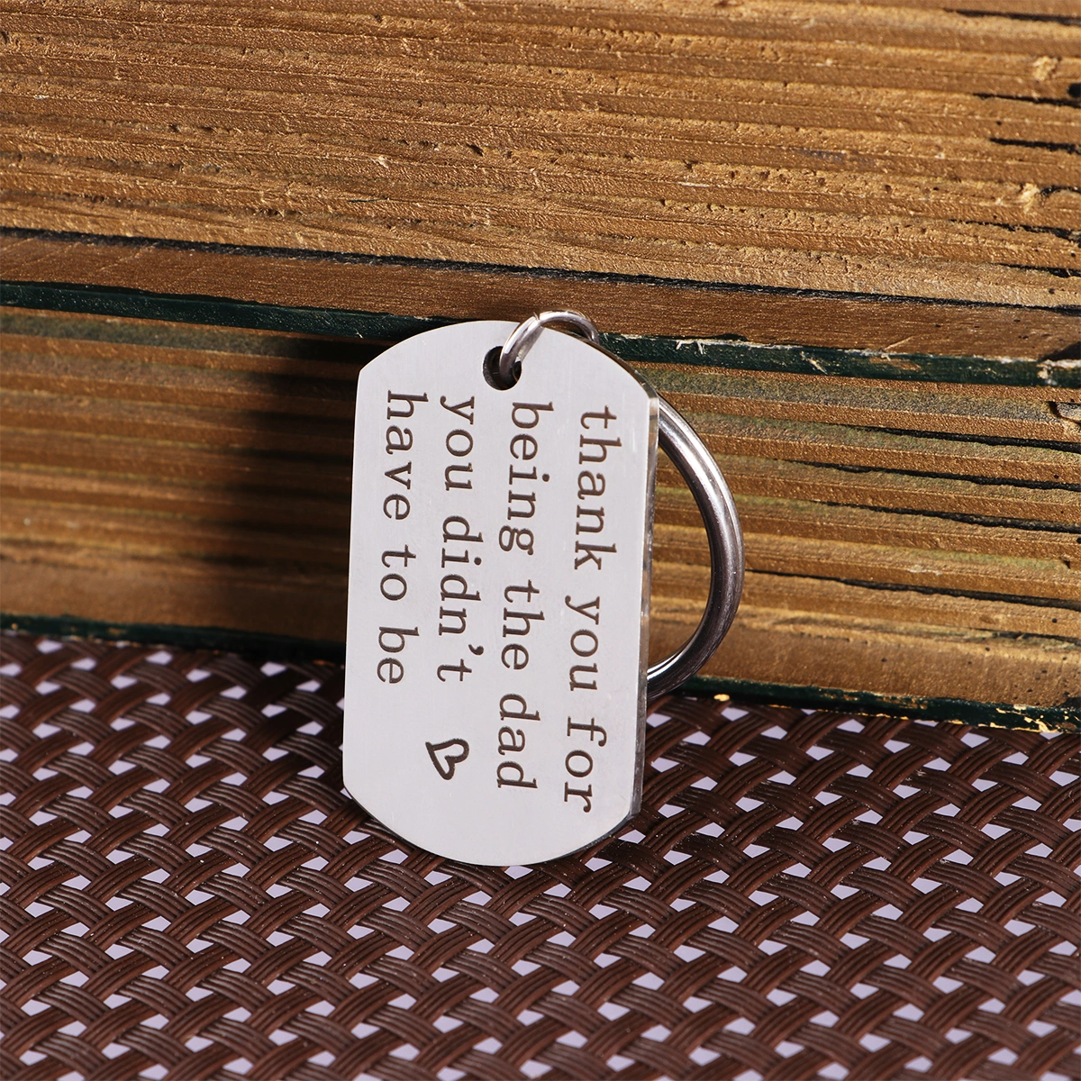 thank you for being the dad you didn't have to be Key Chain Ring for Father's Day Dad Gift (Silver)