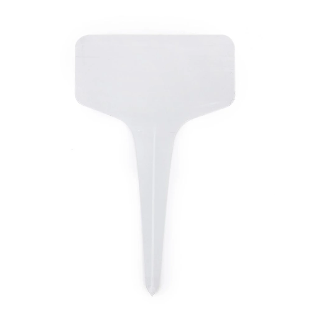 100pcs 10*6cm Plastic Plant T-type Tags Markers Nursery Garden Labels (White)