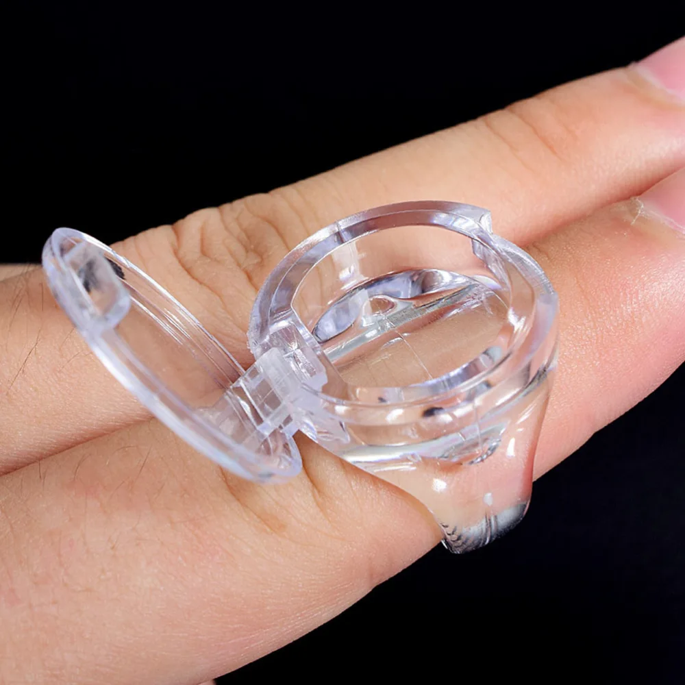 6Pcs Transparent Clamshell Ring Cups Color Cups for Tattoos Tattoos Ring Cups