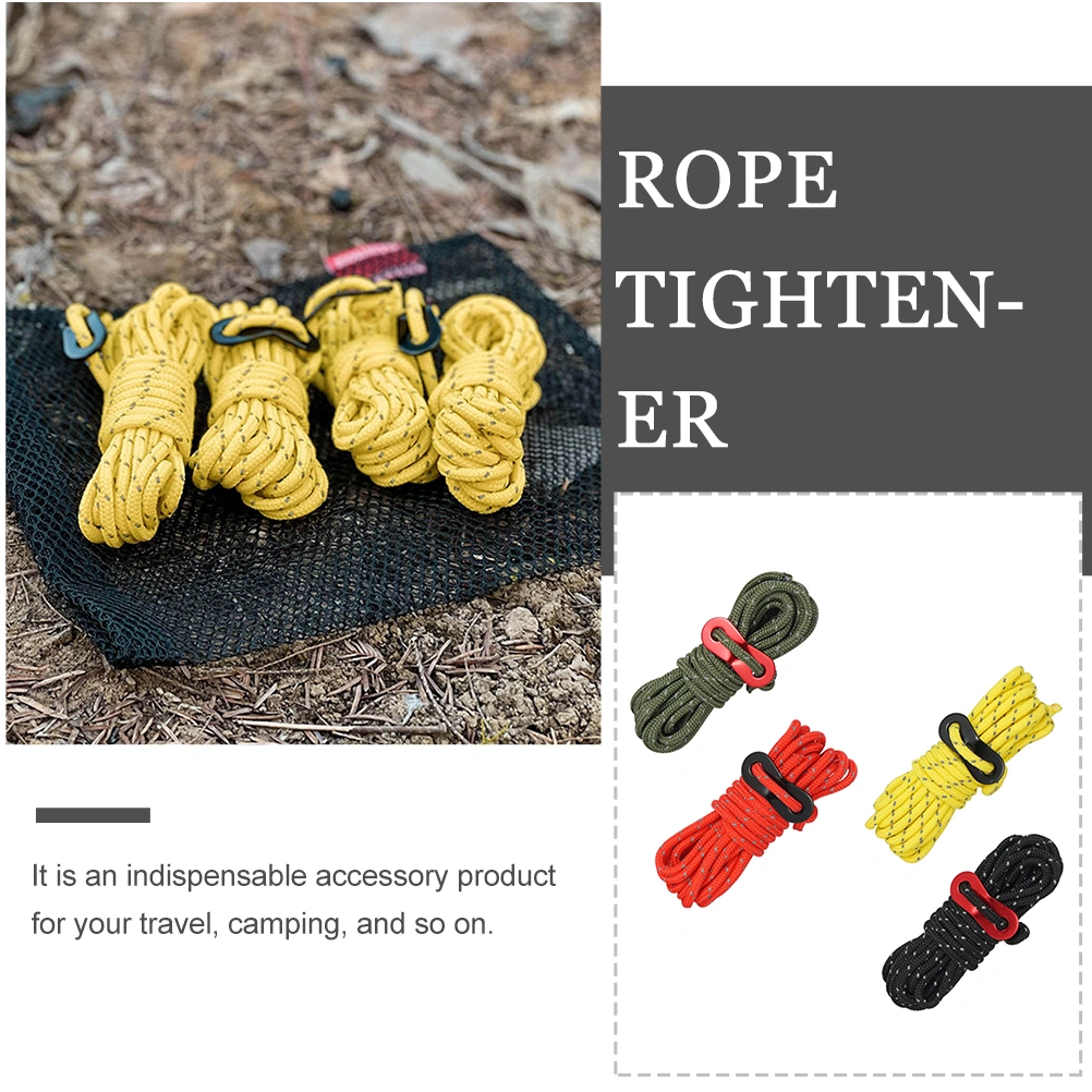 4pcs Reflective Canopy Rope Tent Fixing Rope Camping Supplies (Random Color)