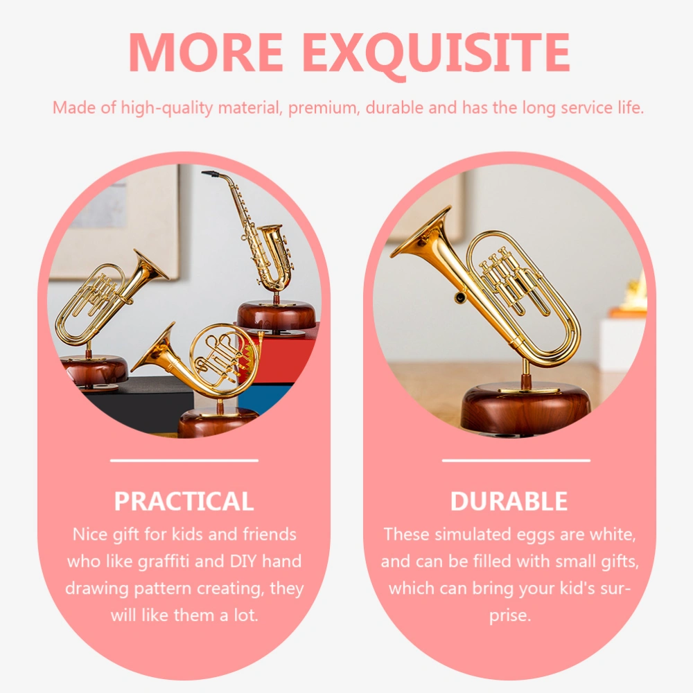 1pc Trumpet Shaped Creative Rotating Musical Box Desktop Decorative Melody Box