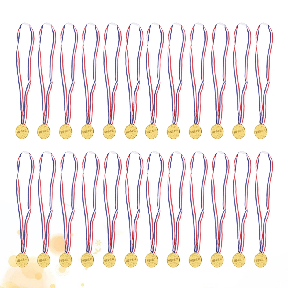 24pcs Gold Medal Winner Award Medals Toy for Sports Competitions Matches Party Favors (Golden)