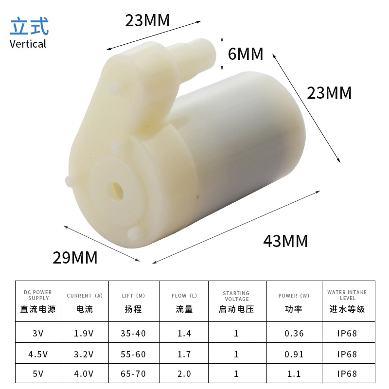 DC 3-5V Micro Submersible Water Pump Mini Water Fountain Pump Water Pump Safe Water Pump