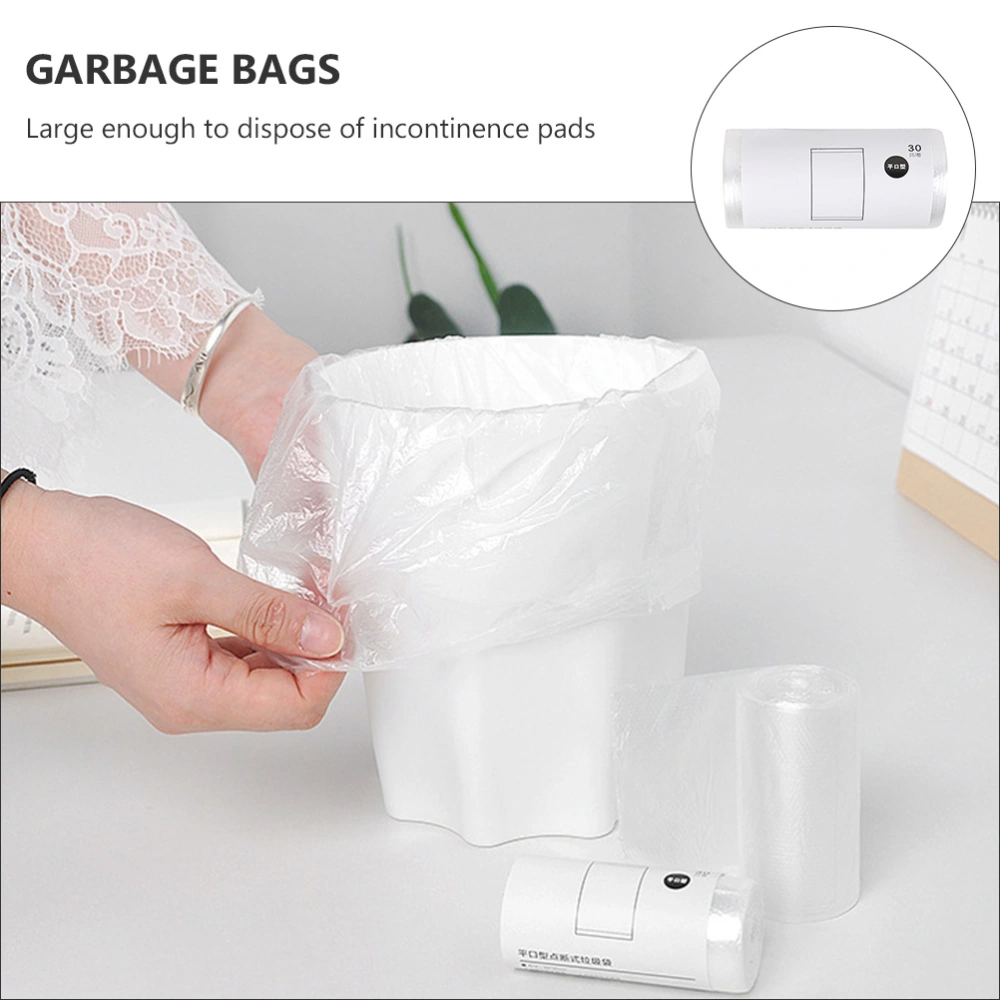 3 Rolls Garbage Bags Storage Bag Home Waste Trash Bags Thick White Desktop Bags