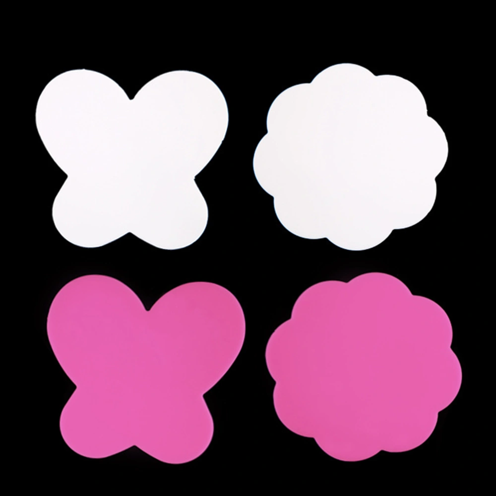 6 Pcs Professional Nail Art Silicone Cosmetics Foundation Nail-art Mixing Blending Paint Tray (Black White Rosy)