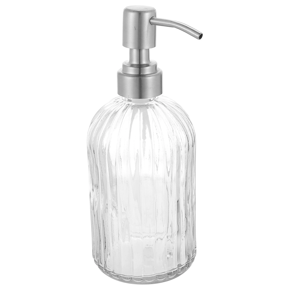 Clear Soap Dispenser Glass Soap Bottle with Stainless Steel Pump Household Lotion Bottle