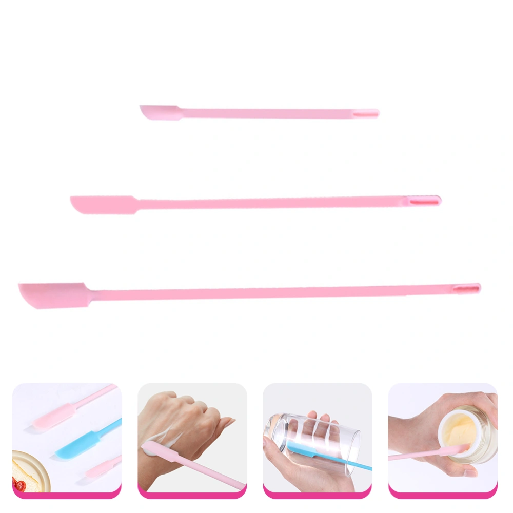 3pcs Silicone Spatulas Beauty Makeup Scraper Reusable Bottle Lotion Spatulas