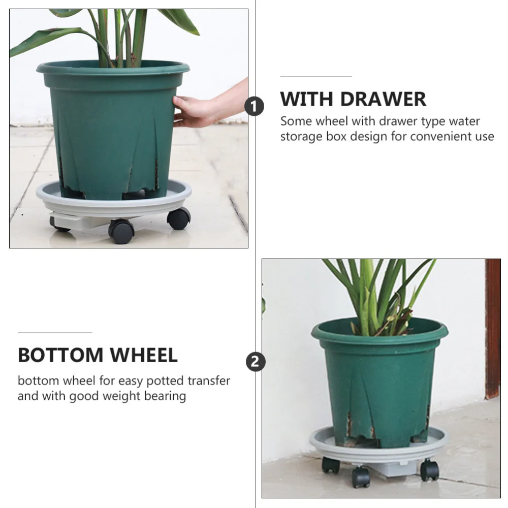 1pc Flower Pot Tray Removable Universal Wheel Plant Flower Pot Base for Home