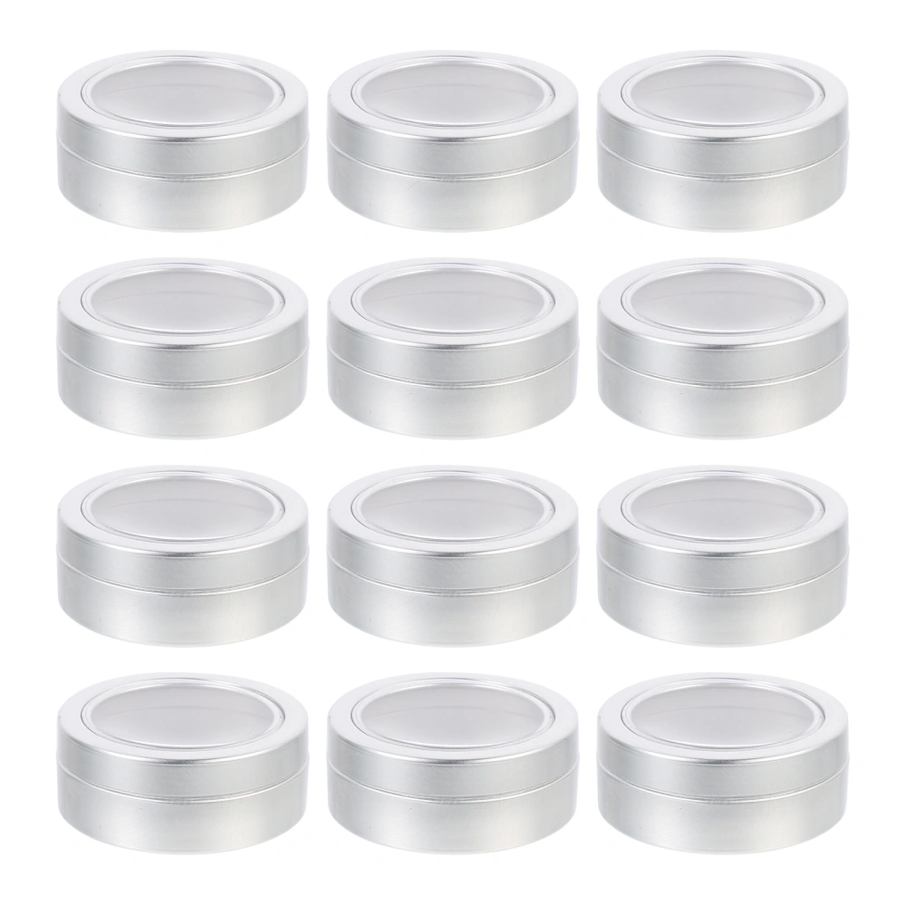 12Pcs Transparent Lid Aluminum Jars Leak-Proof Box Nail Supplies Containers 25ml