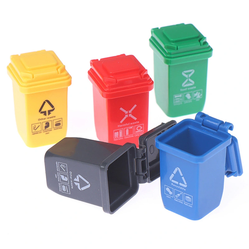 5Pcs Doll House Trash Can Miniature Garbage Cans Mini Waste Containers Prop