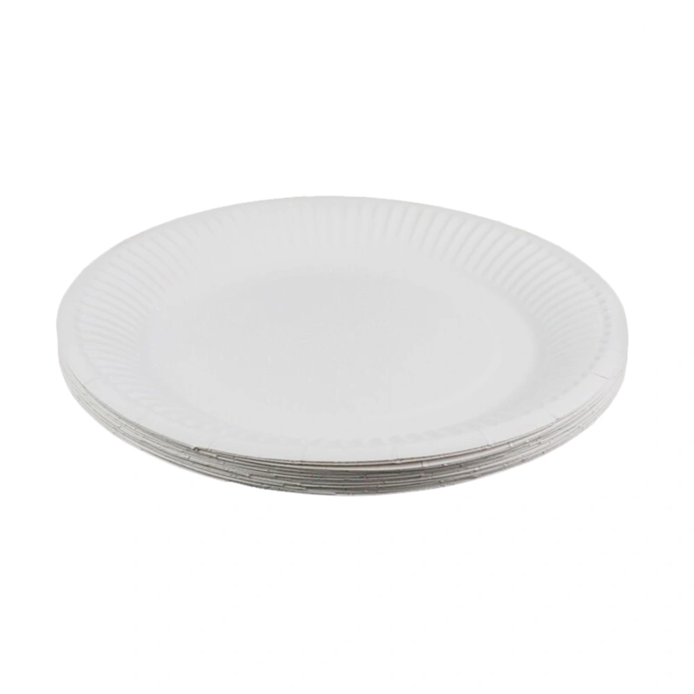 100 Pcs Classic White Round All Occasion Disposable Paper Dinner Plates Party Supplies (White)