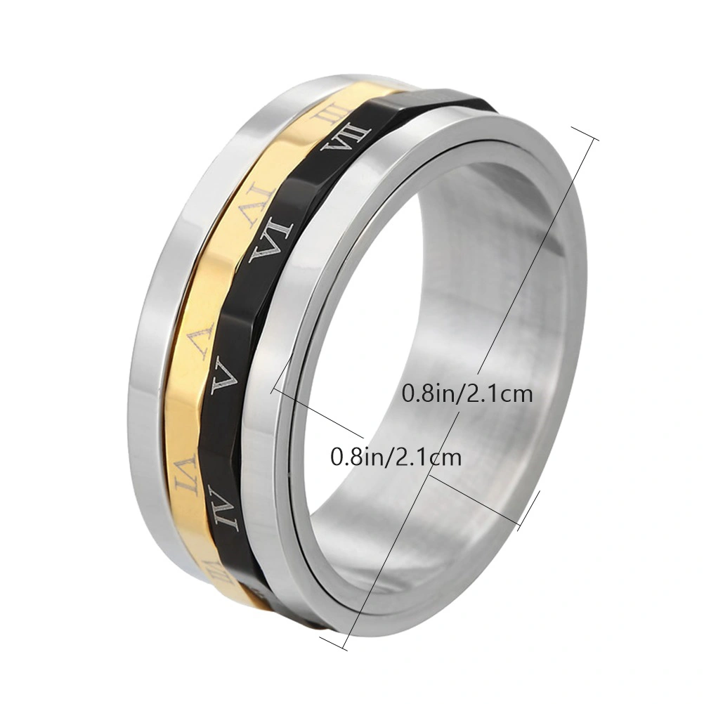 1pc Titanium Steel Finger Ring Man Hand Jewelry for Decor (Assorted Color)