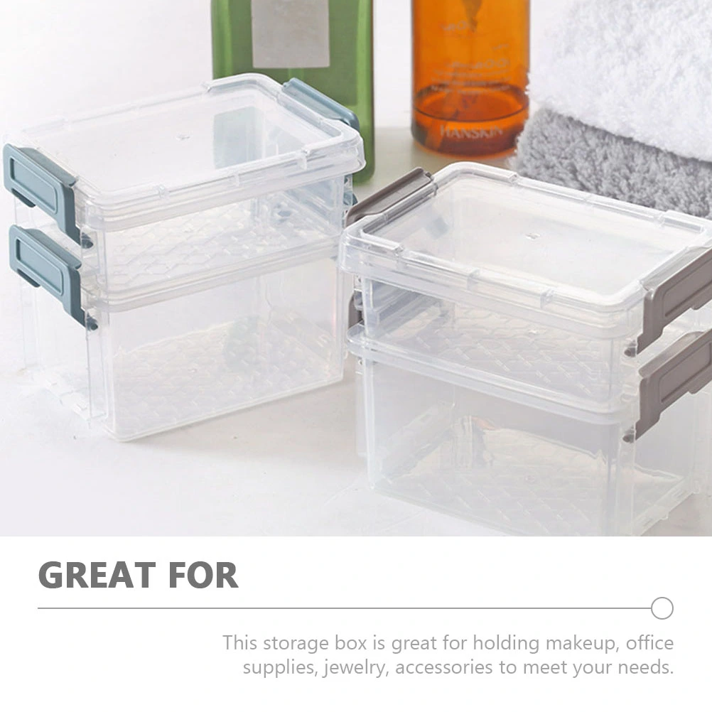 4 Pcs Desktop Storage Cases Transparent Jewelry Organizers Stackable Boxes