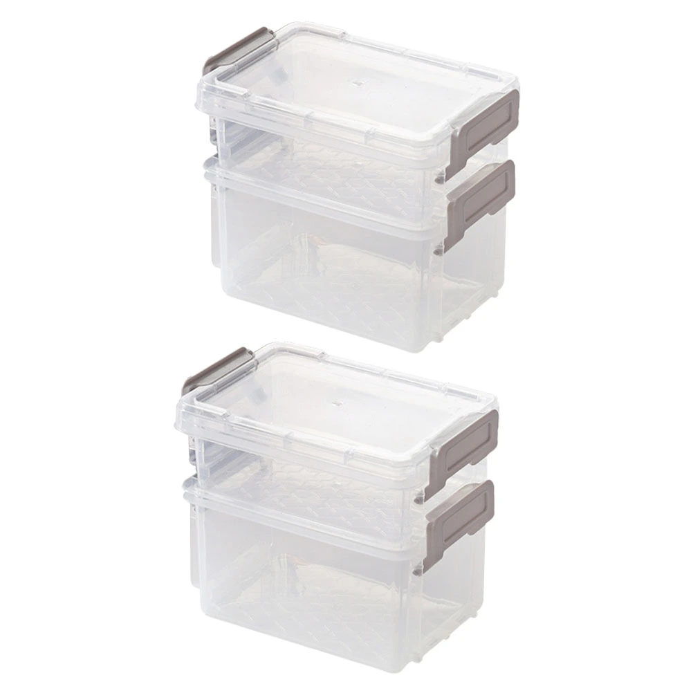 4 Pcs Desktop Storage Cases Transparent Jewelry Organizers Stackable Boxes