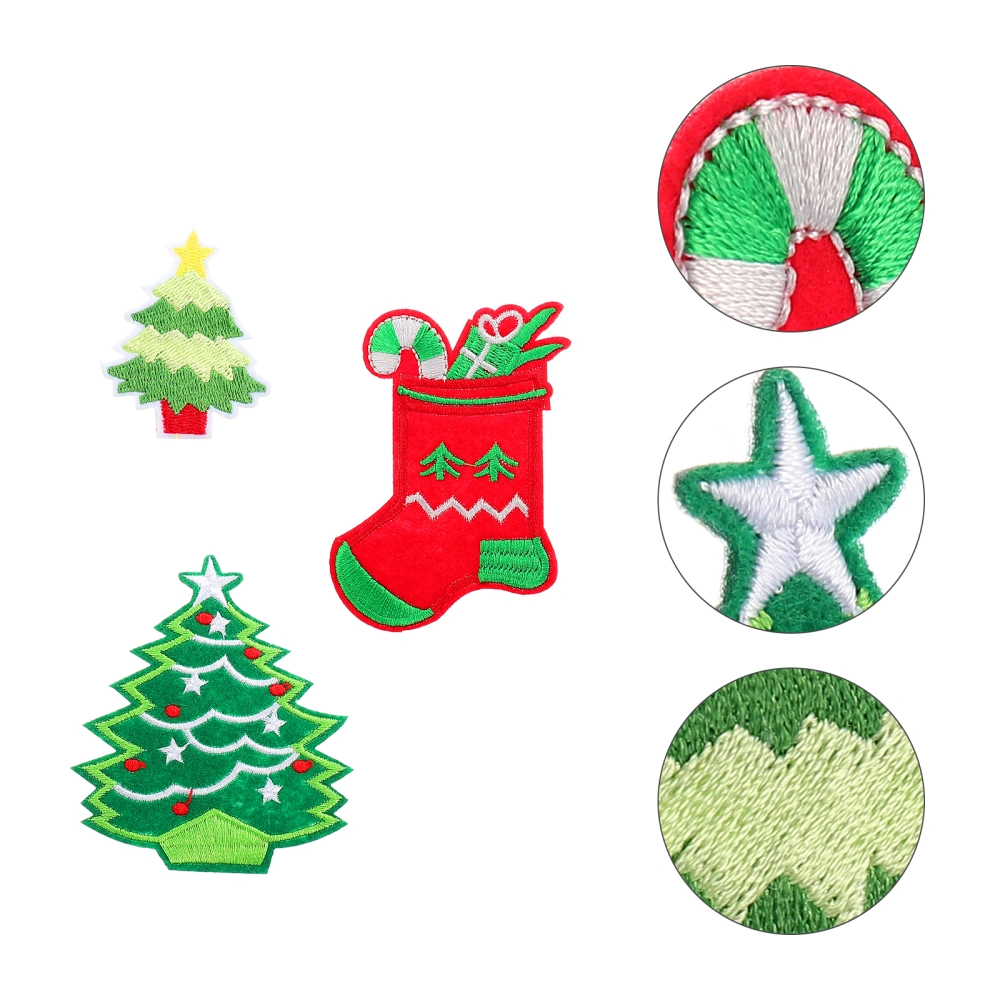 14Pcs Christmas Embroidered Patches DIY Sticker Lovely Clothing Patches