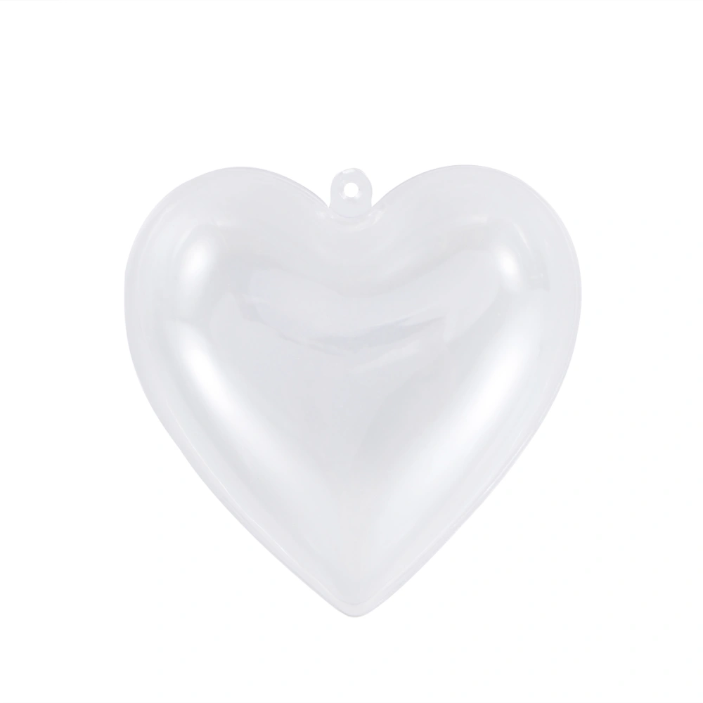 Plastic Clear Transparent Love Heart Shape Christmas Tree Pendant Ornaments Xmas Hanging Decoration Candy Crafts Gifts Box Holder Party Wedding Decor 10cm