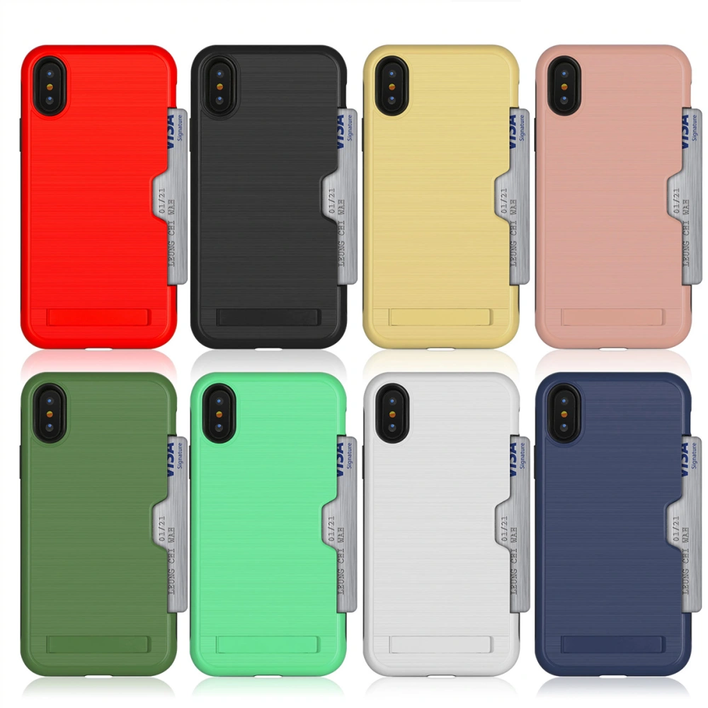 Phone Case Ultra-thin Brushed Design Holder Anti-shock Anti-slip Mobile Phone Cover for Apple iPhone XR (Golden)