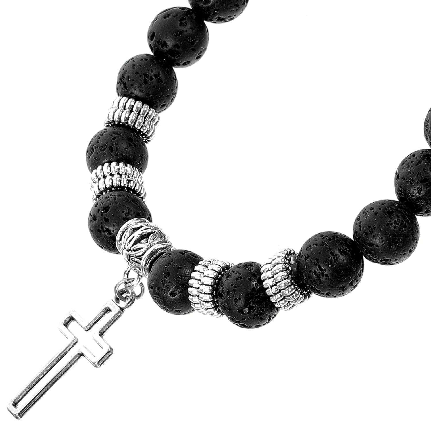 Beads Bracelet Male Bracelet Men Bracelet Cross Pendant Wrist Chain Fashionable Bracelet