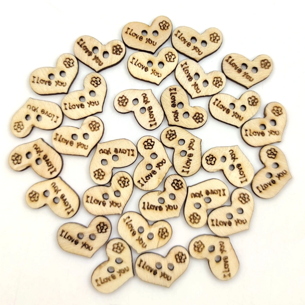 100pcs Household Heart Shaped Buttons Multipurpose Sewing Buttons Clothing Buttons