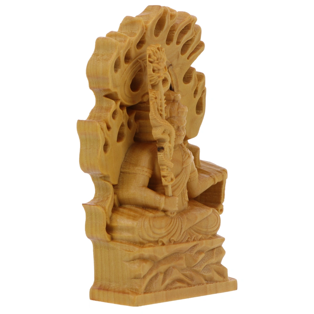 Feng Shui Ornament Acalanatha Buddha Statue Wood Carving Home Desktop Decoration