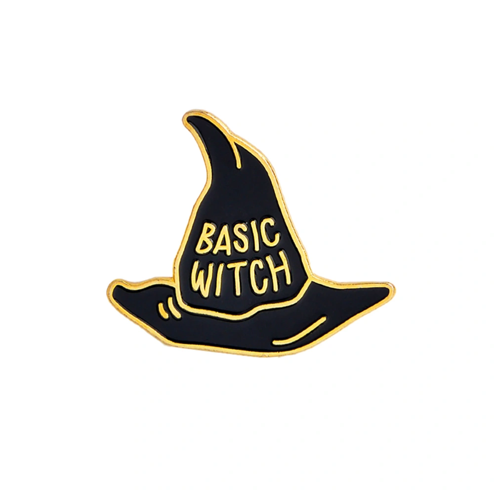 Witch Hat Brooch BASIC WITCH Enamel Buckle Denim Shirt Collar Lapel Pin Badge Jewelry Gift (XZ1043)