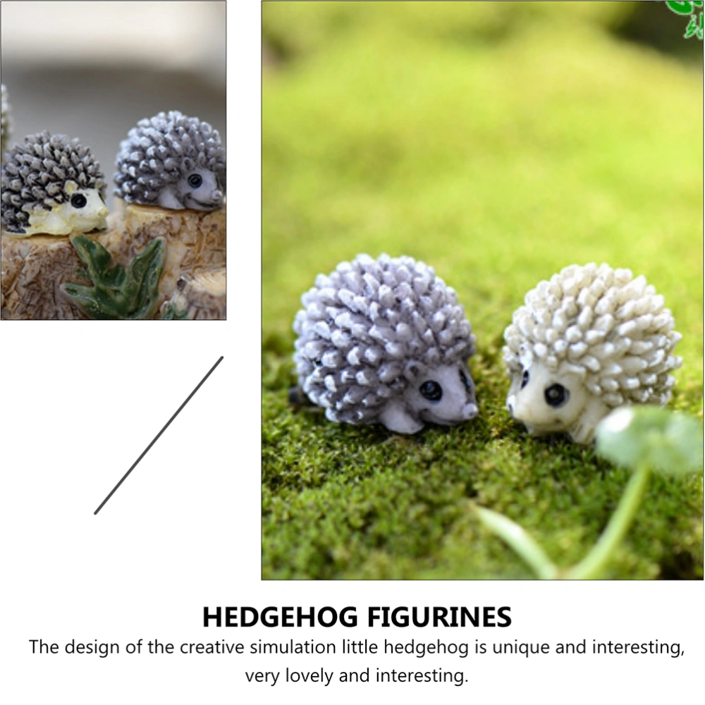 10pcs Adorable Hedgehog Statues Funny Gardening Ornaments Potted Plants Decor