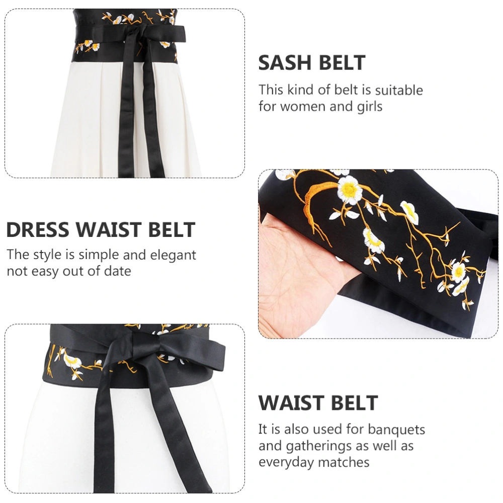 1 Pc Dress Waist Belt Chinese Style Embroidered Waist Belt Exquisite Waistband