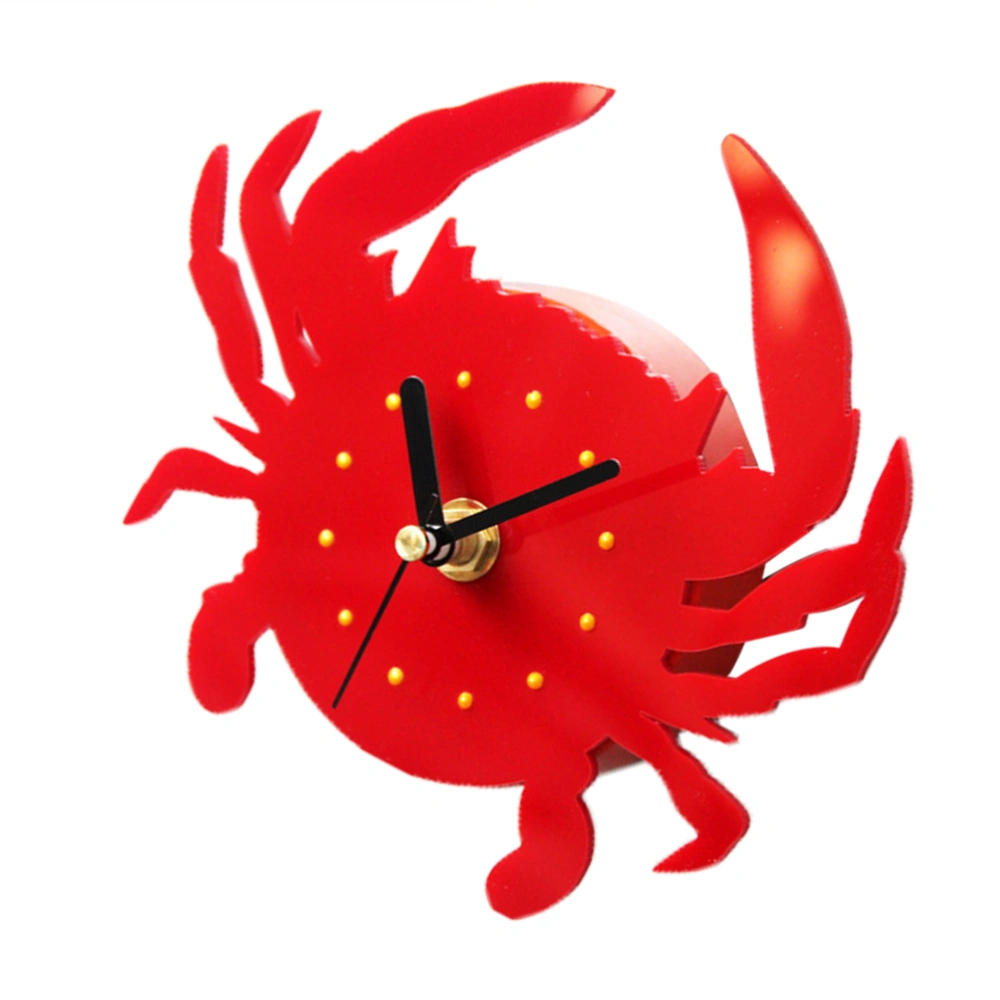 Cartoon Crab Shape Wall Clock Creative 3D Refrigerator Magnetic Sticker Home Decoration Gift