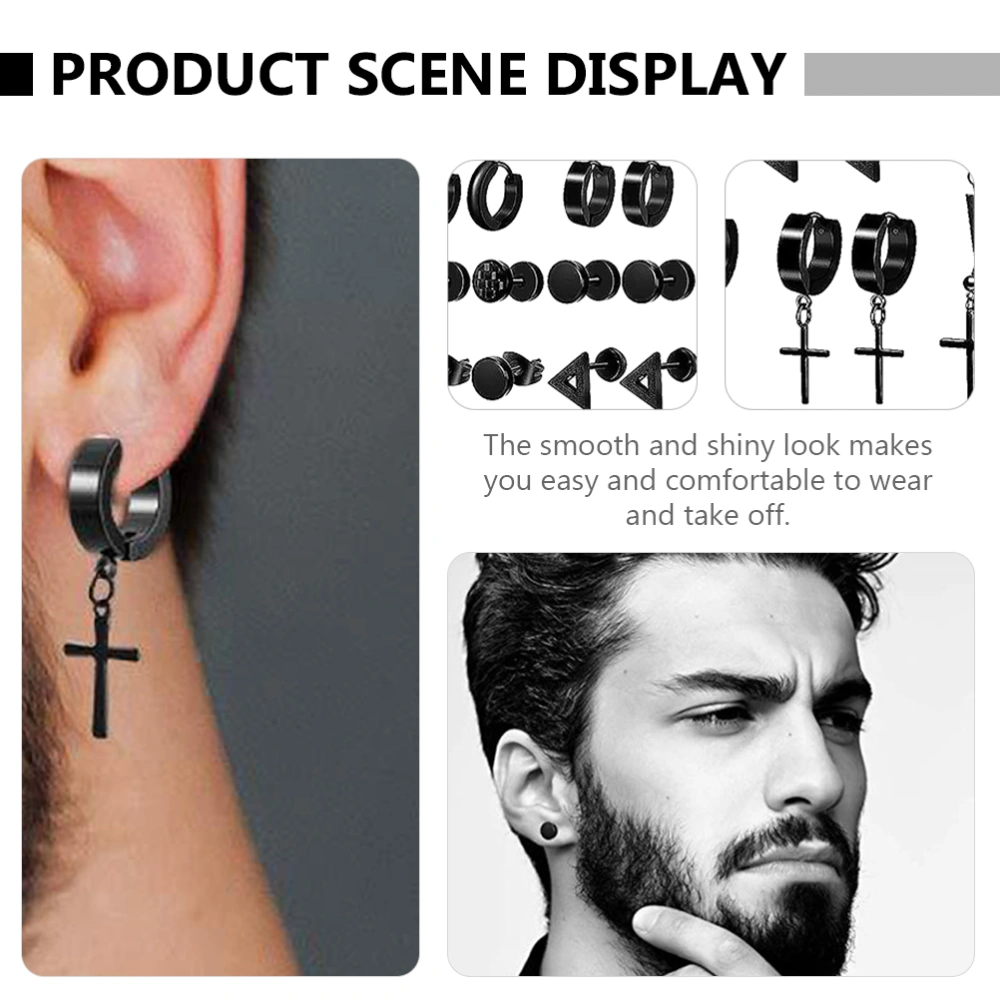 12 Pairs Piercing Earring Ear Studs Ear Pendant Punk Style Ear Accessories