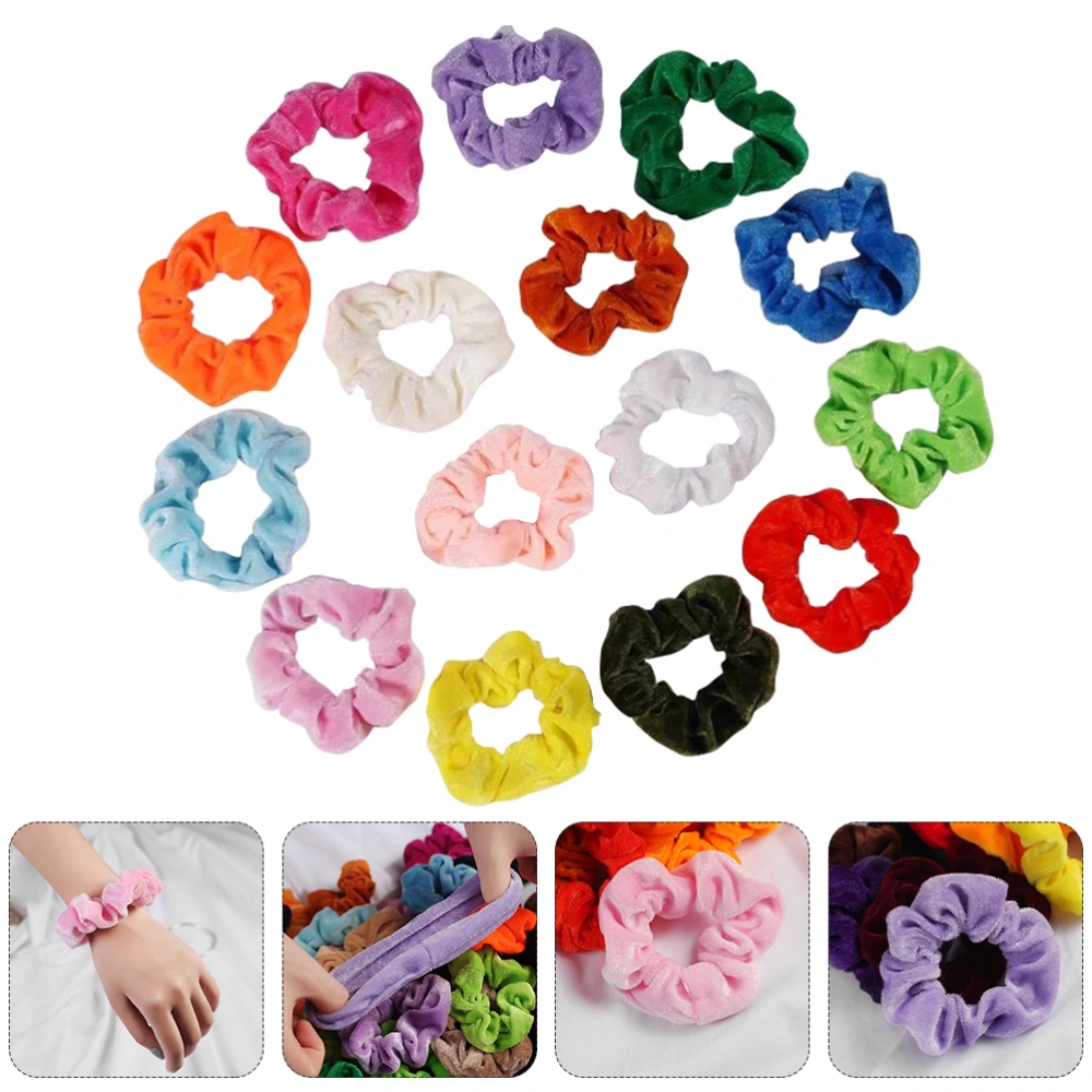 15pcs Fashionable Hair Ropes Comfortable Flannel Hair Ties Women Hair Decors