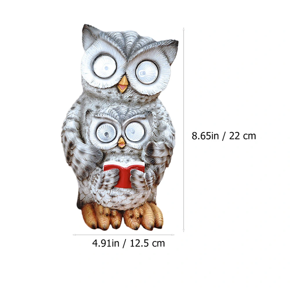 Mother and Son Owl Statue Solar Lamp LED Solar Lamp Adornment Yard Scene Layout Decor