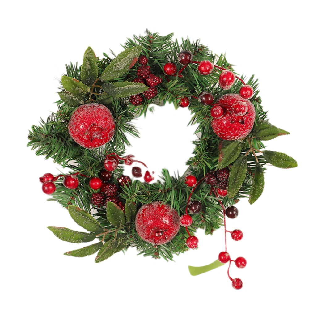 Wreath With Frost Pomegranate Pendant PVC Ornament Christmas Decoration for Restaurant Hotel Mall Home