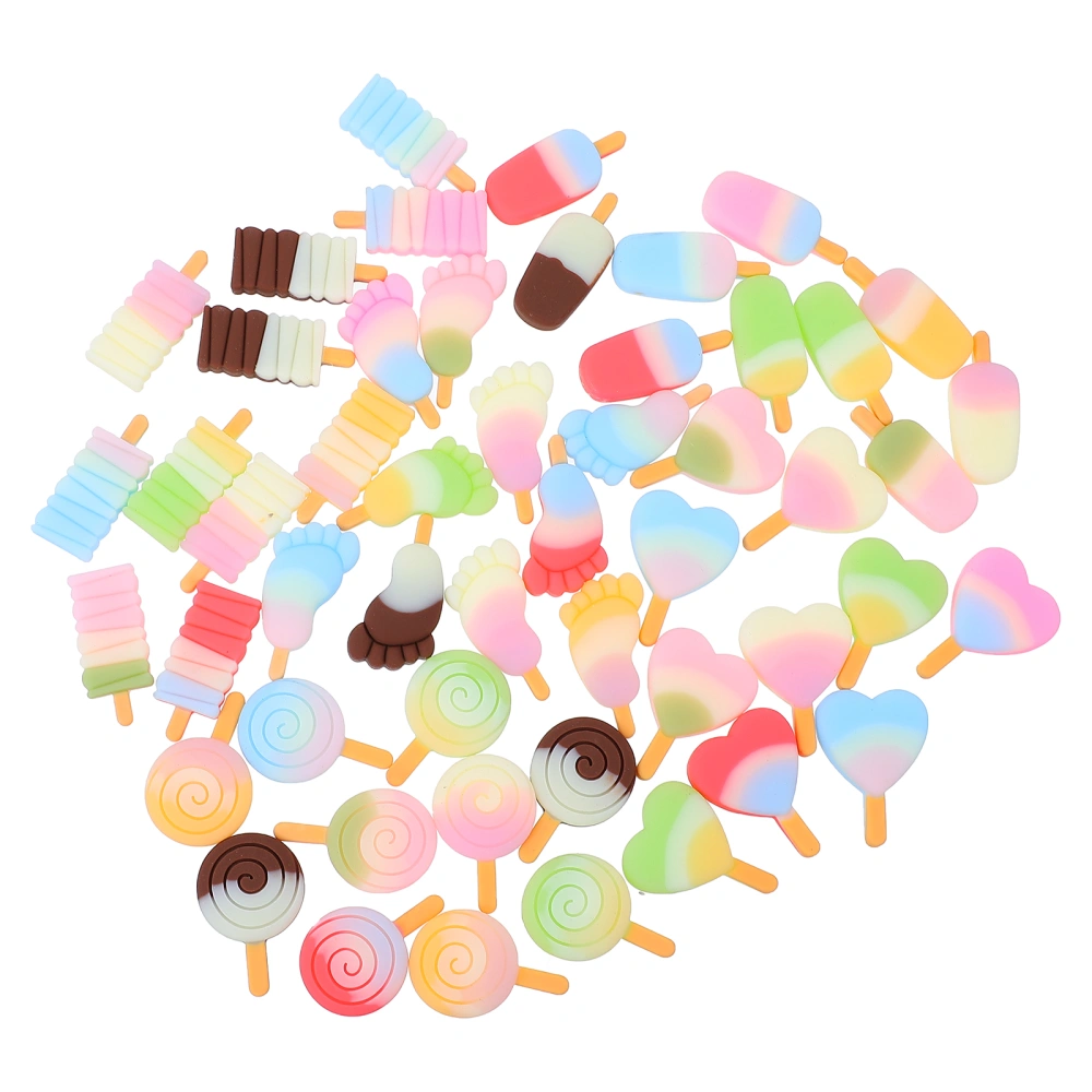 50pcs Funny Ice Cream-shaped Resin Model Adornment Handmade DIY Accessory