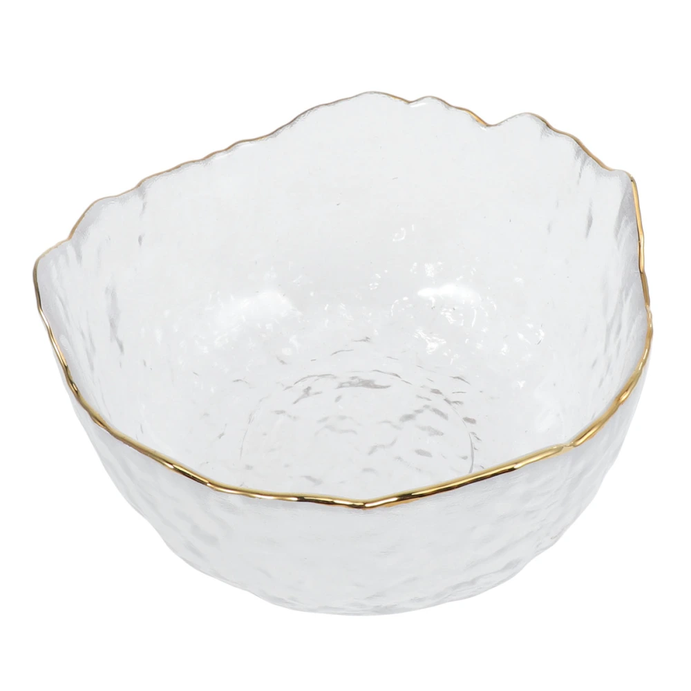 Japanese Style Salad Bowl Irregular Wave Glass Transparent Bowl for Serving Fruit Vegetable Snack