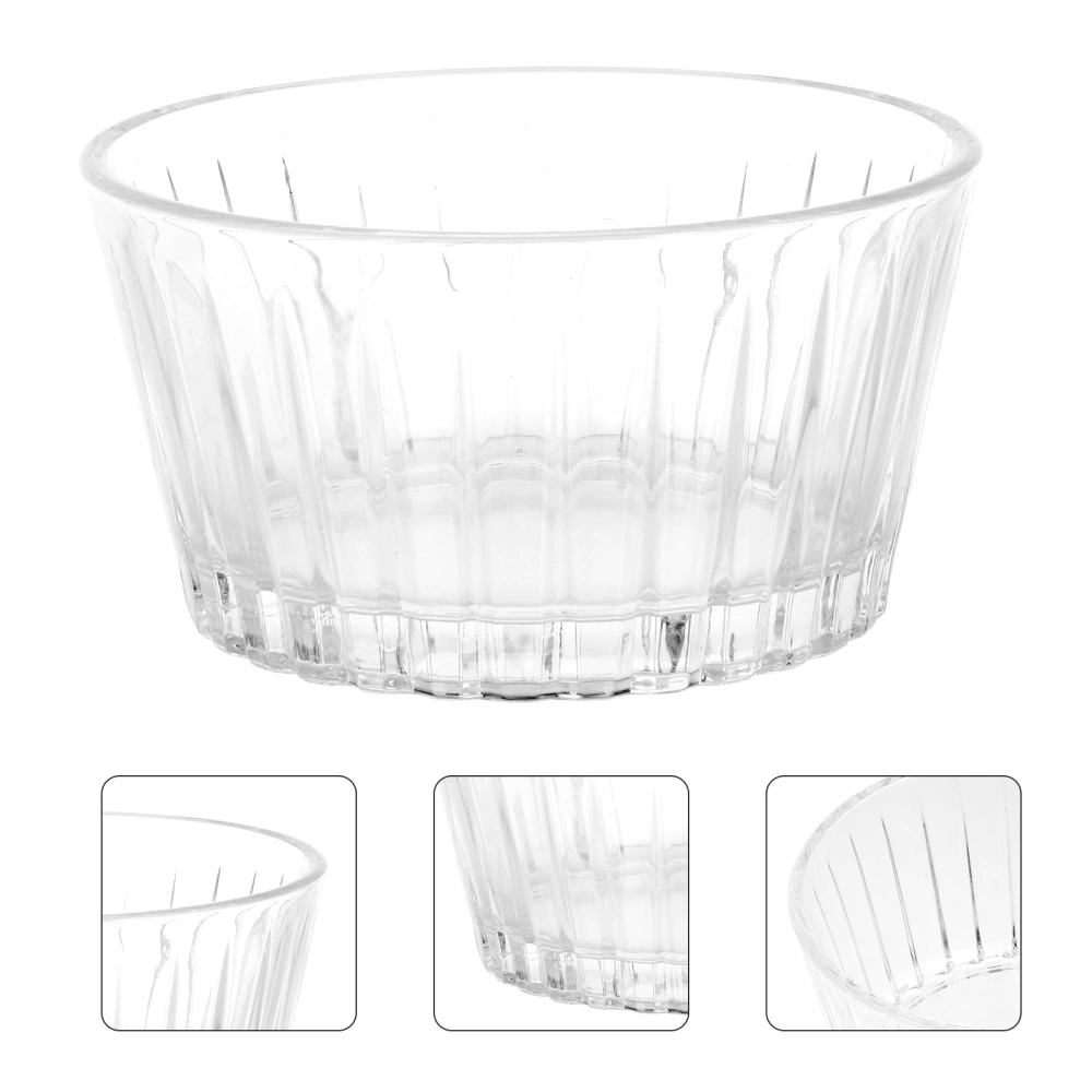 1Pc Glass Bowl Fruit Salad Bowl Dessert Container Glass Tableware (White)