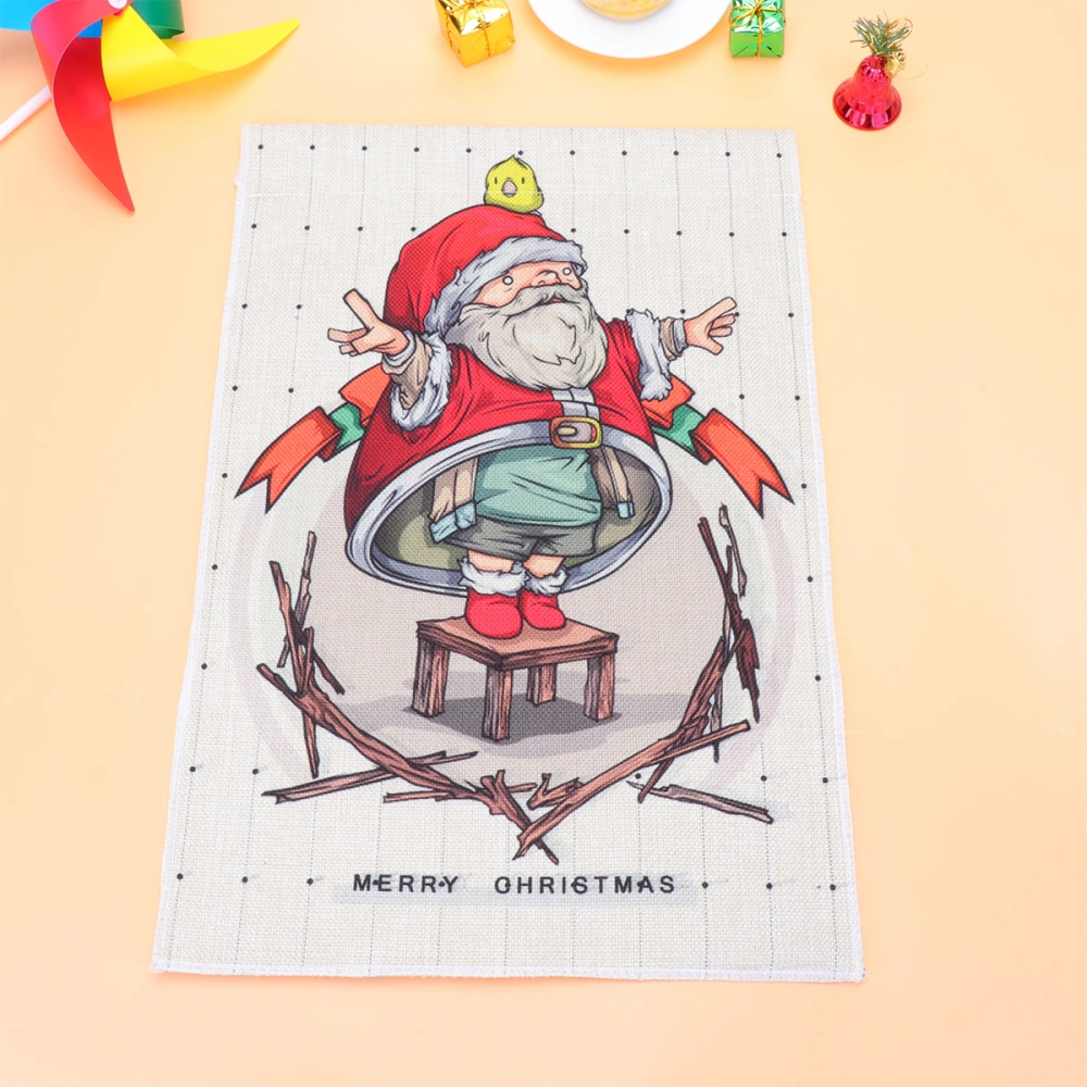 1PC Creative Garden Flag Printing Garden Flag Waterproof Cartoon Flax Christmas Themed Garden Flag (Pattern A)