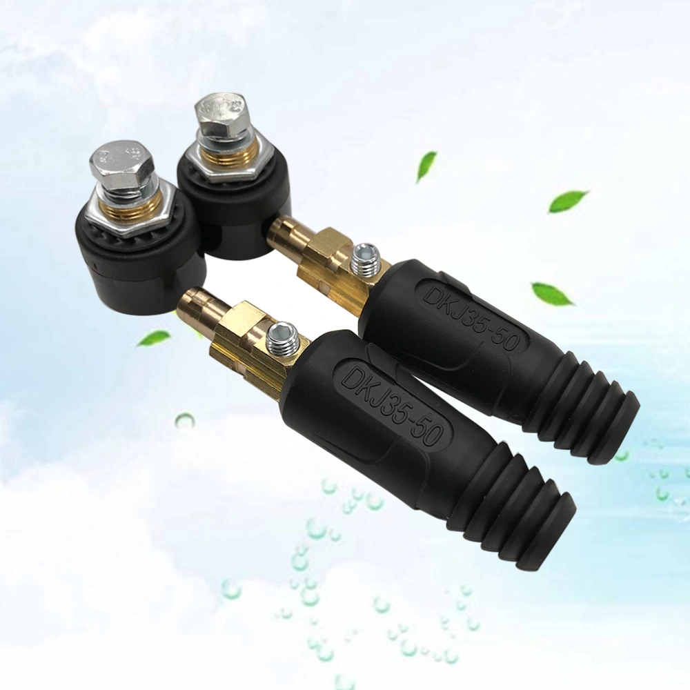 4Pc Quick Fitting Cable Plug + Panel Socket DKJ35-50 and DKZ35-50 Female Fitting Quick Connector Welder Welding Equipment Accessories