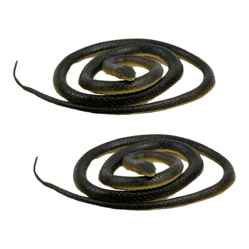 2pcs Prank Toy Simulation Snake Toy Snake Plaything Realistic Snake Model