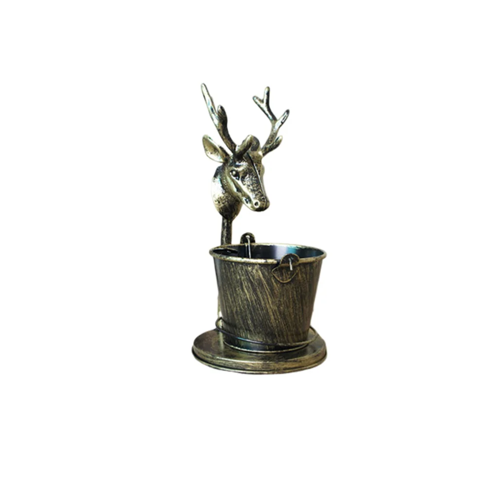 1Pc Retro Iron Ashtray Ornament Creative Industrial Style Desktop Decoration Photography Prop (Styling Deer Head)