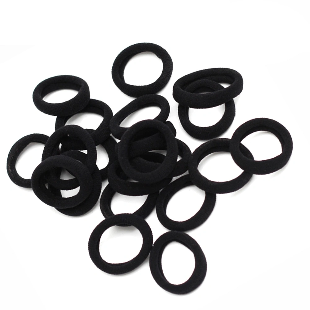 200pcs Rubber Bands High Elasticity Ponytail Holder Hair Ties Rope for Adults Kids (Black)