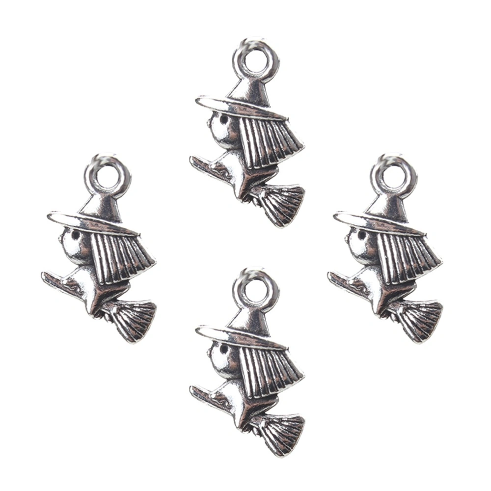 40PC DIY Antique Silver Pendants Witch Shape Alloy Jewelry Pendants Accessories (Silver)