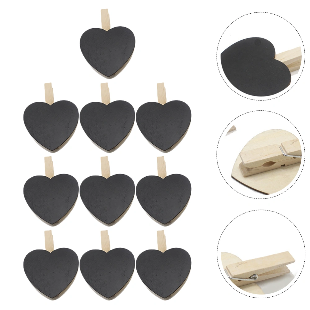 20pcs Lovely Heart Shaped Clip Wooden Photo Paper Pegs Craft Clips DIY Ornament