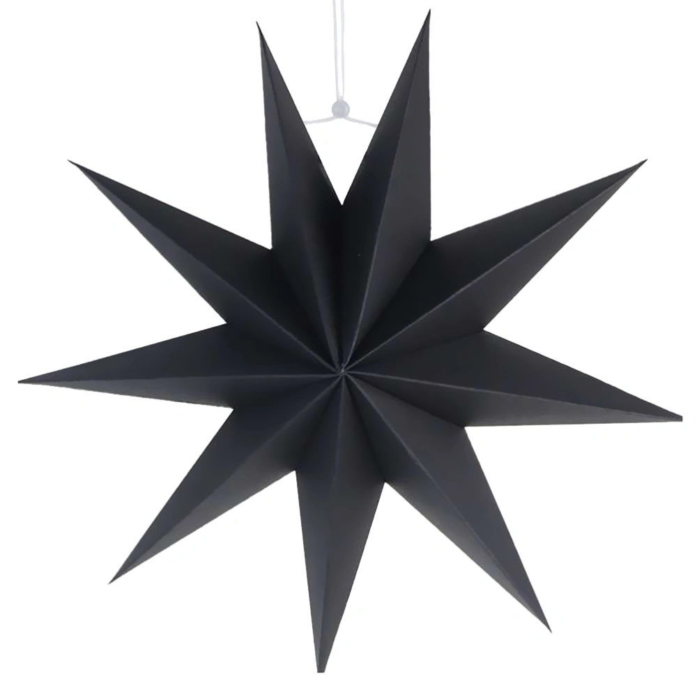 Paper Lamp Shade Handmade Star Lantern Environmentally Friendly Lamp Accessory 30cm(Black)