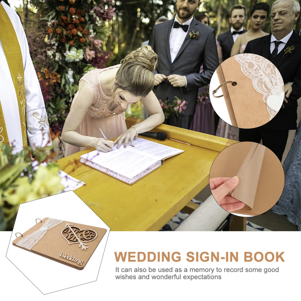 Rustic Wedding Guest Book Wooden Wedding Book for Guests to Sign Memory Gift