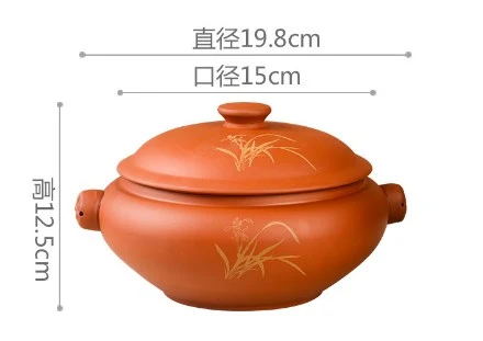 Ceramic Steam Cooker Casserole Stockpot Food Steaming Pot for Stew Chicken Soup