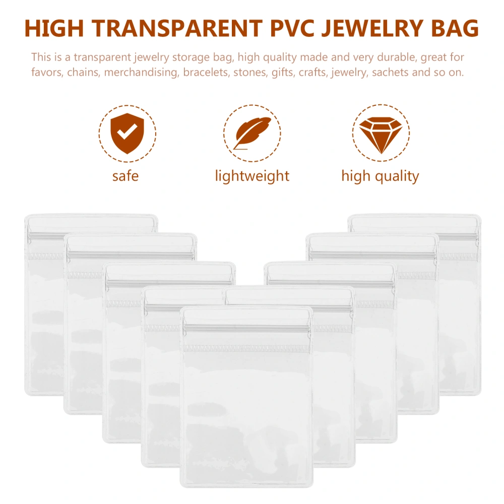 100pcs Transparent PVC Zipper Lock Package Bags Self Seal Jewelry Storage Pouch