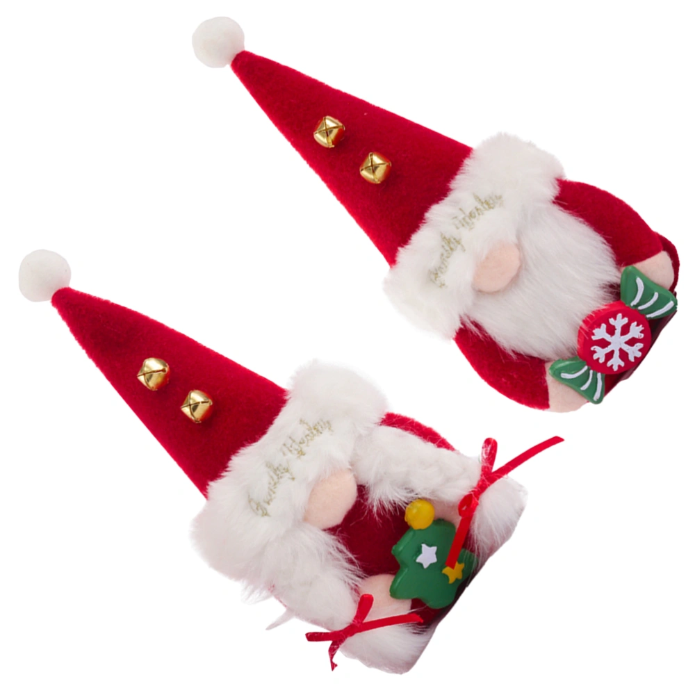 2pcs Funny Christmas Gnome Doll Ornaments Desktop Adornment Delicate Party Props