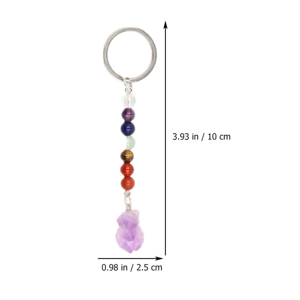 2Pcs Crystal Stone Keychain Creative Key Pendant Chic Bag Hanging Decor