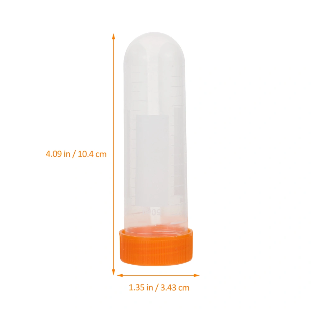 50pcs 50ml Centrifuge Test Tube Vial Plastic Containers for Labs Sample Storage