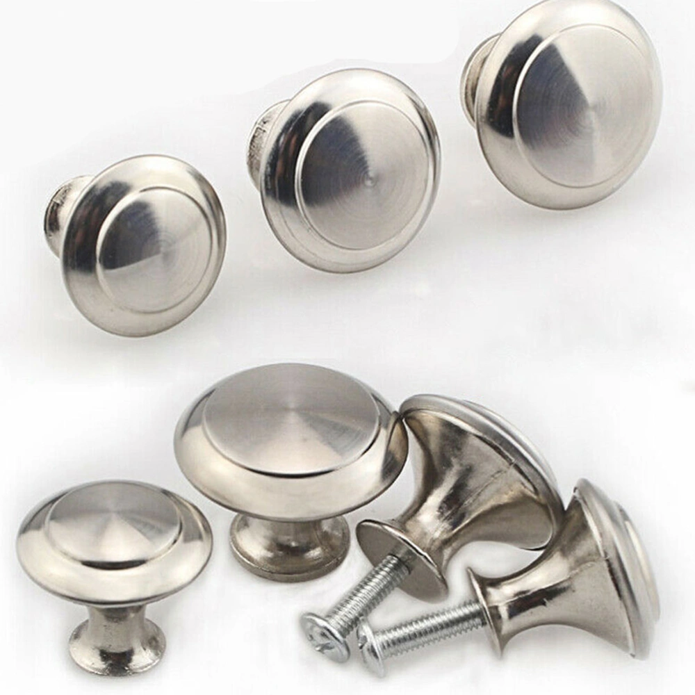 25pcs Round Knobs Handle Stainless Steel Drawer Knobs Glass Door Handle Knob with 25pcs Screws for Cabinet Furniture Kitchen Home Decoration (Size L)